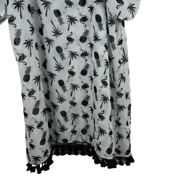 EUC Miken‎ Swim Womens Cold Shoulder Swim Dress Cover Up With Tassel Trim Size M - Picture 3 of 8